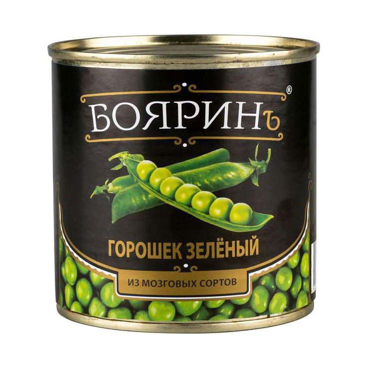 Горошек зеленый Бояринъ  ж/б /0,425 г.(12 шт/кор)