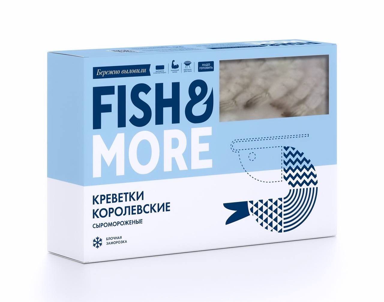 Креветка б/г 16/20 блок 1,8 кг Fish More(6 шт./кор)