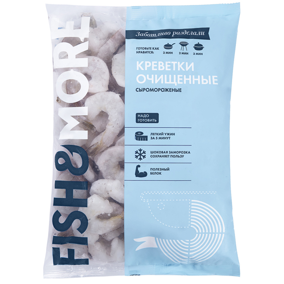 Креветка очищ. с/х с/м 31/40 Fish& More 1 кг. (10 кг/кор)