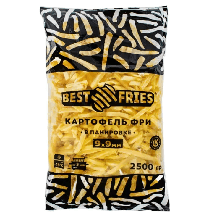 Картофель фри в панировке 9*9 Best Fries, 2,5 кг (4 шт/кор)
