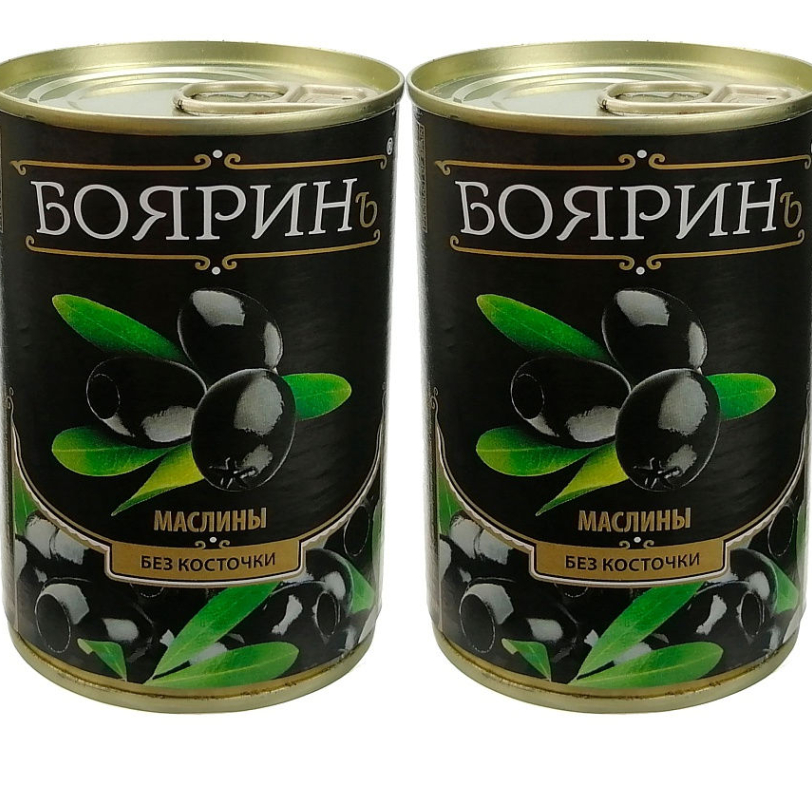 Маслины целые б/к ж/б 0,300 Бояринъ(12 шт/кор)