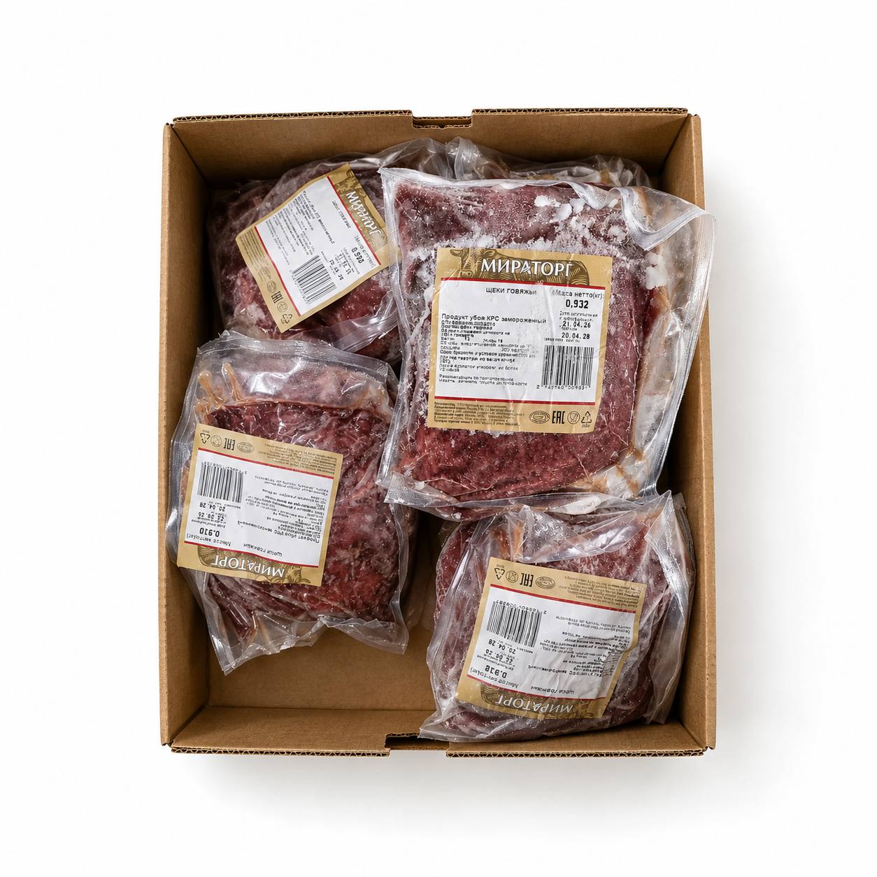 Щека говяжья с/м ~800гр(~4,8кг) Black Angus, Мираторг /вес